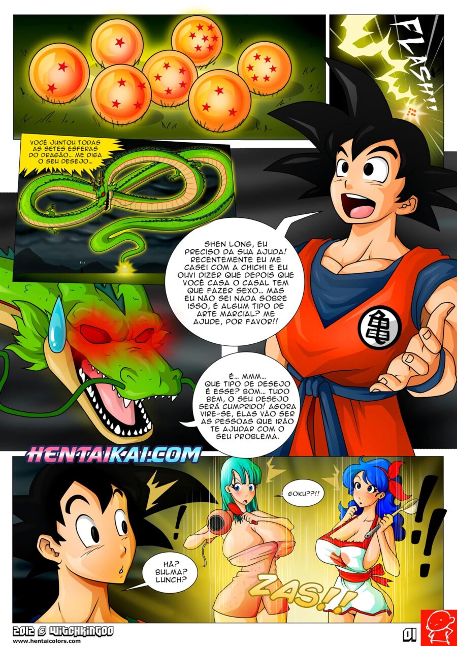 O Ménage de Bulma, Chichi e Goku - Dragon Ball Hentai